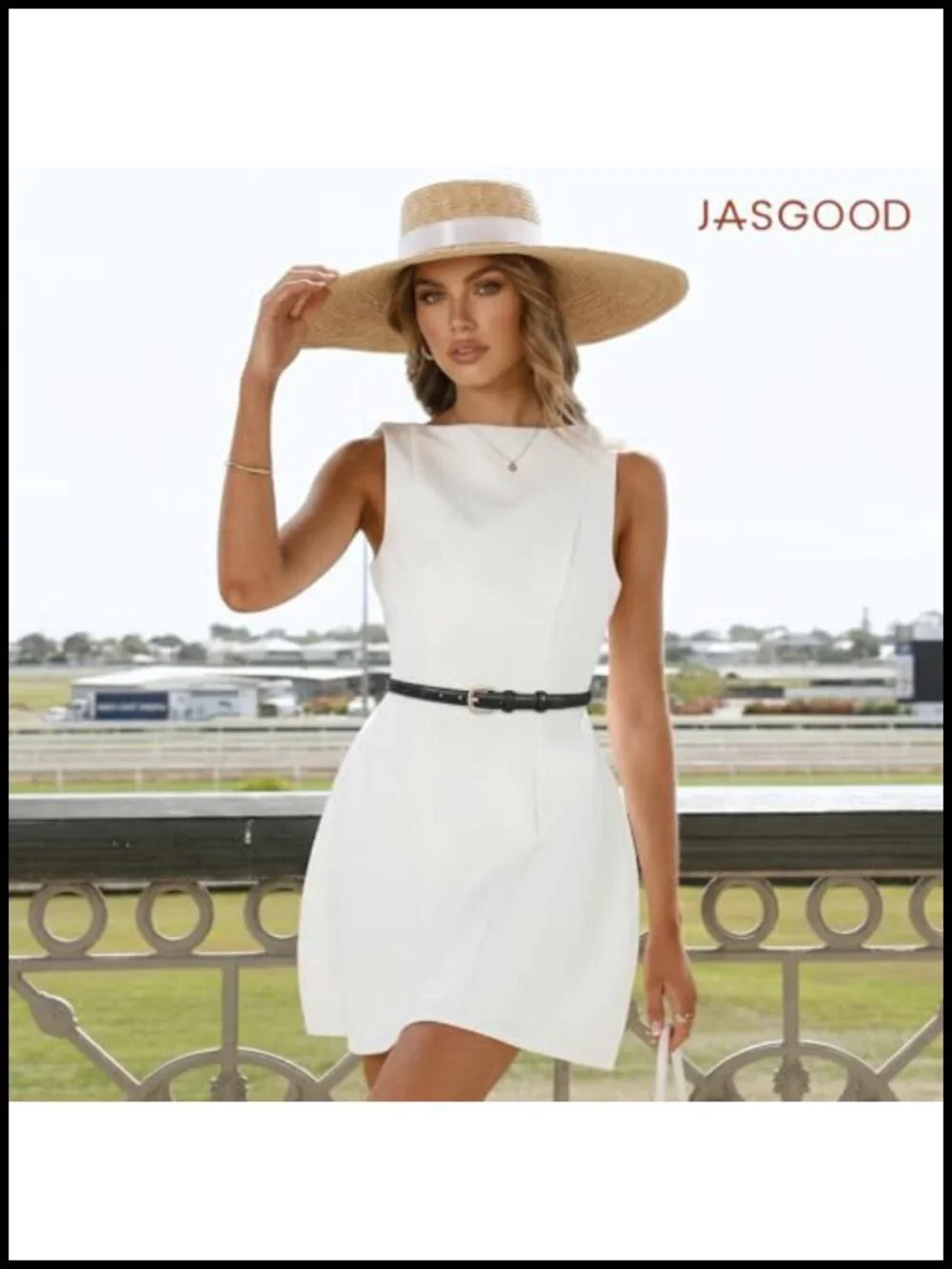Women Skinny Faux Leather Belt with Gold Buckle - Adjustable Waist Belt for